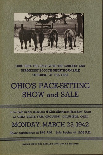 Ohio sets the pace with the largest and strongest Scotch shorthorn sale offering of the year, Ohio's pace-setting show and sale