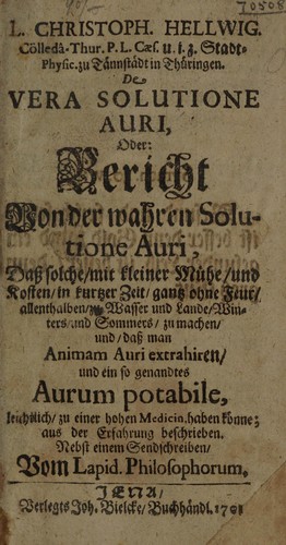 De vera solutione auri, oder