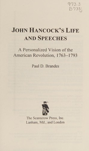 John Hancock's life and speeches
