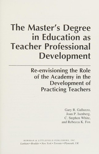 The master's degree in education as teacher professional development