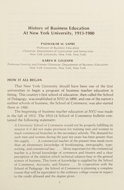 Early leaders in business education at New York University