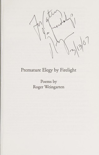 Premature elegy by firelight