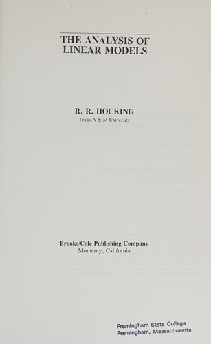The analysis of linear models