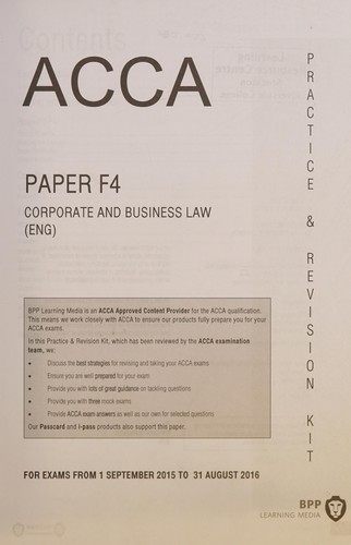 ACCA F4 Corporate and Business Law
