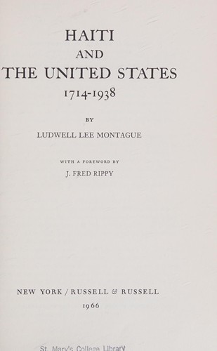 Haiti and the United States, 1714-1938