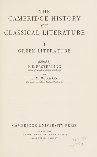 The Cambridge History of Classical Literature