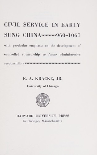 Civil service in early Sung China, 960-1067