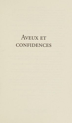 Aveux et confidences