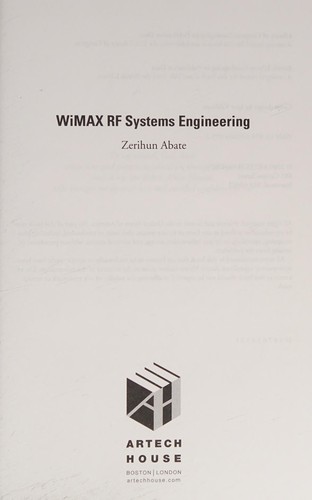 WiMax RF systems engineering