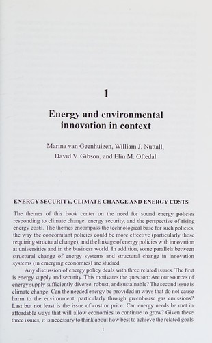 Energy and innovation