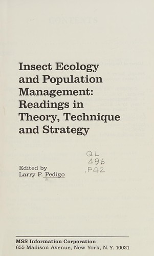 Insect ecology and population management: readings in theory, technique, and strategy