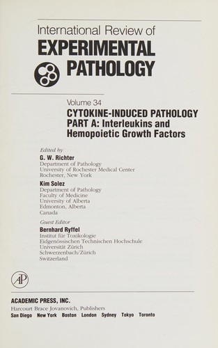 International Review of Experimental Pathology: Cytokine-Induced Pathology , Part A