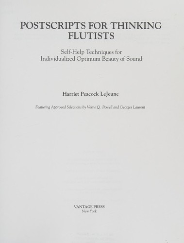 Postscripts for thinking flutists