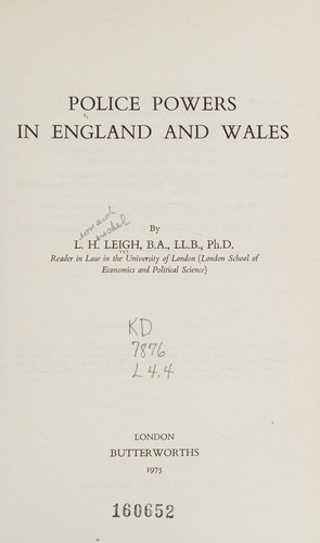 Police powers in England and Wales