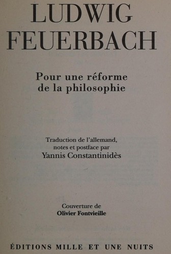 Pour une réforme de la philosophie