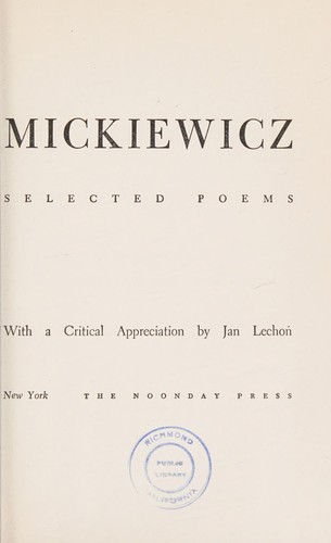Adam Mickiewicz, 1798-1855