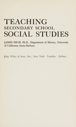 Teaching secondary school social studies