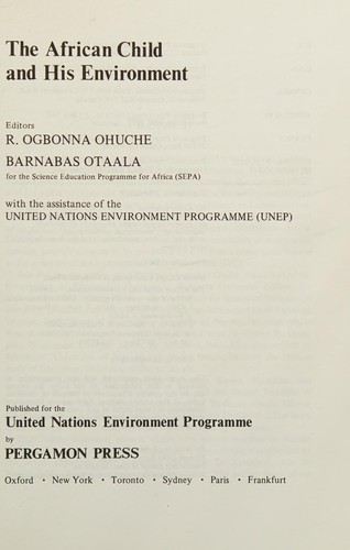 The African child and his environment