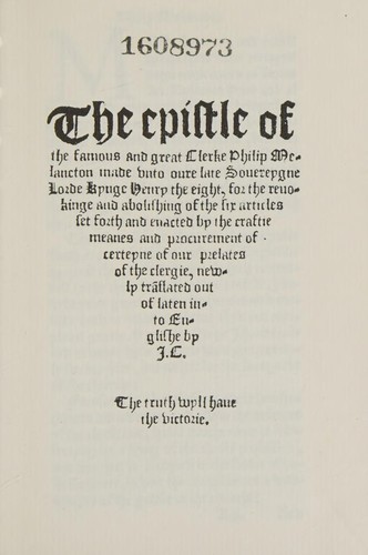 The epistle unto Kynge Henry the Eight