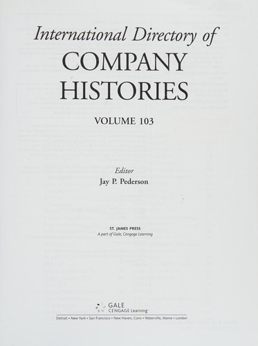 International directory of company histories. Vol. 103