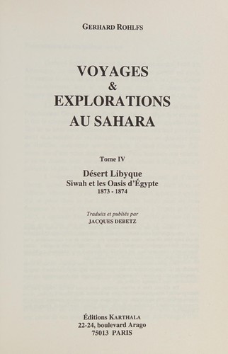 Voyages & explorations au Sahara