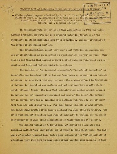 Selected list of references on scientific and technical writing