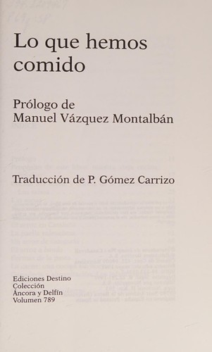 Lo que hemos comido