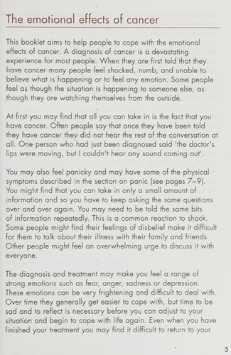 The emotional effects of cancer