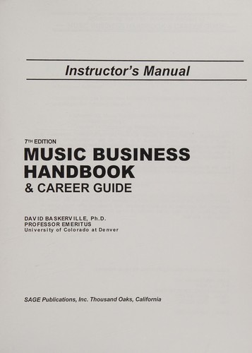 Instructor's Manual for Music Business Handbook and Career Guide