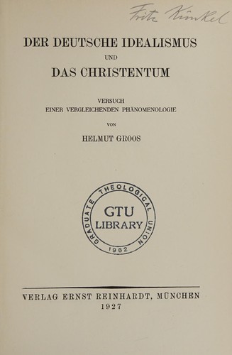 Der deutsche Idealismus und das Christentum