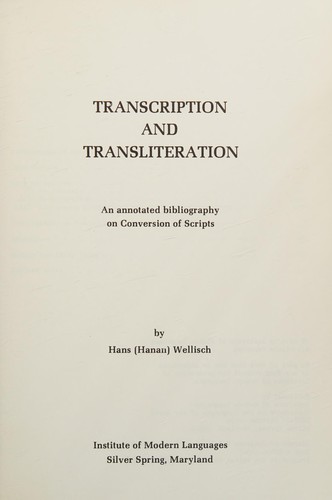 Transcription and transliteration