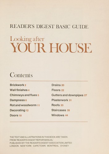 Looking after your house