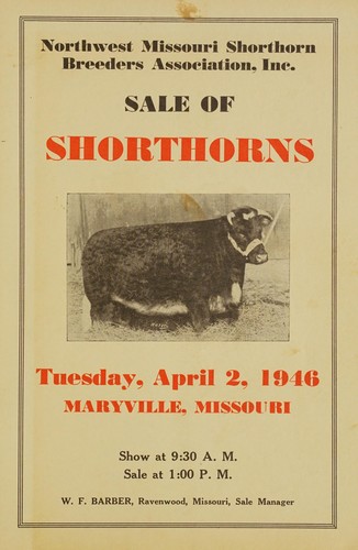 Northwest Missouri Shorthorn Breeders' Association, Inc., sale of shorthorns