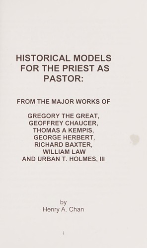 Historical models for the priest as pastor