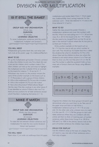 Multiplication & division facts