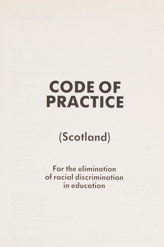 Code of Practice for the Elimination of Racial Discrimination in Education