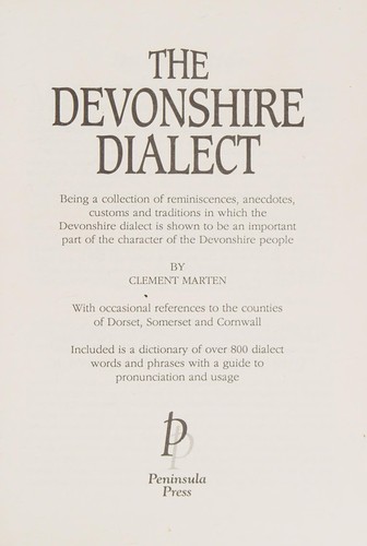 The Devonshire dialect