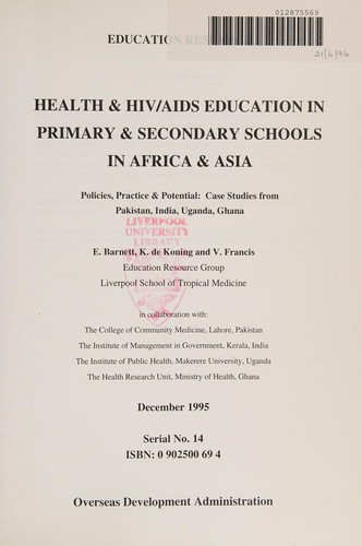 Health & HIV/AIDS education in primary & secondary schools in Africa & Asia