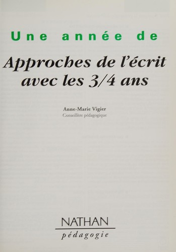 Approches de l'écrit avec les 3-4 ans