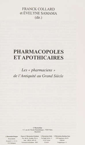 Pharmacopoles et apothicaires