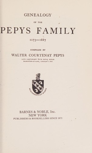 Genealogy of the Pepys family, 1273-1887
