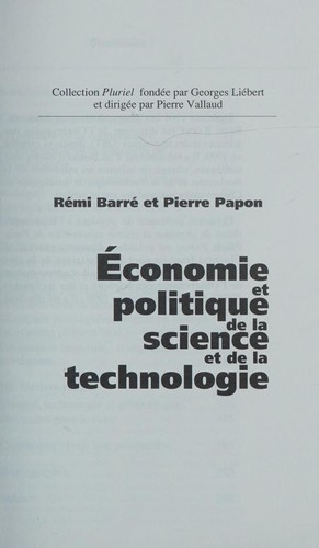 Économie et politique de la science et de la technologie
