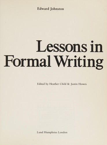 Lessons in Formal Writing
