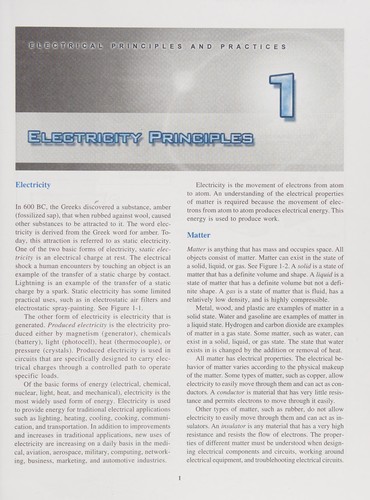 Electrical principles and practices