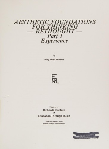 Aesthetic foundations for thinking rethought. Part 1