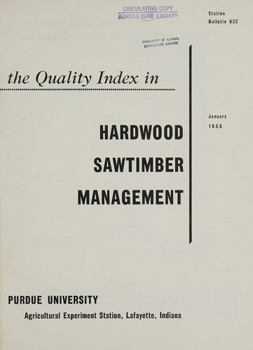 The quality index in hardwood sawtimber management