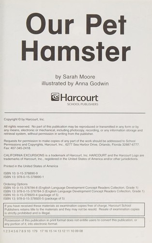 Our pet hamster, eld concept reader grade 1 exc 10