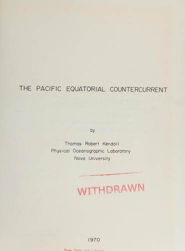 The Pacific Equatorial Countercurrent