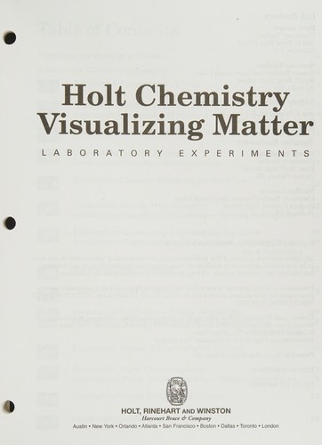 Holt chemistry, visualizing matter