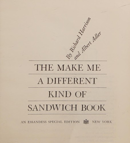 The make me a different kind of sandwich book